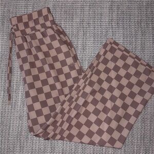 Checkered Wide Leg Pants